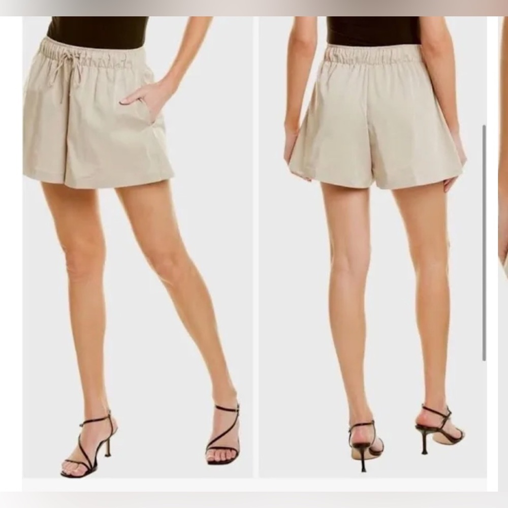 Good American Beige Elastic-Waist Shorts